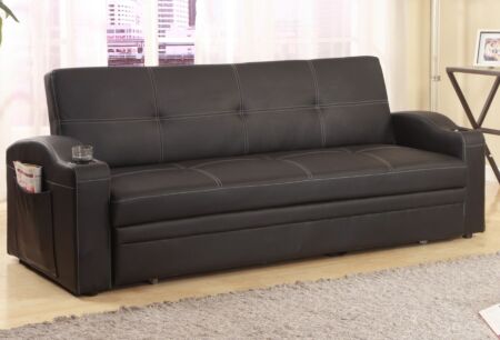 Easton Black Adjustable Sofa Bed - Futon