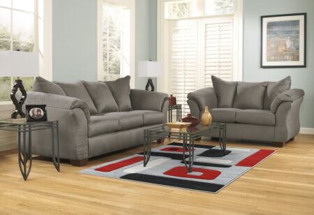 Darcy Cobblestone Sofa & Loveseat Set - Ashley Furniture - 7500538-35