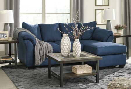 2 Pc. Blue Sofa Chaise