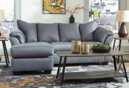 2 Pc. Darcy Steel Sofa Chaise
