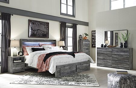6 Pc. Baystorm King LED Storage Platform Bed Set