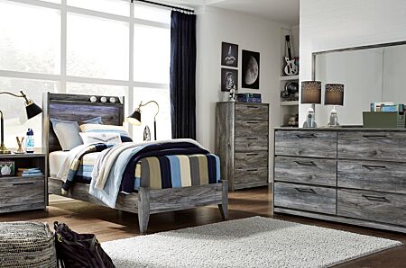 6 Pc. Baystorm Twin LED Lights Bedroom Set