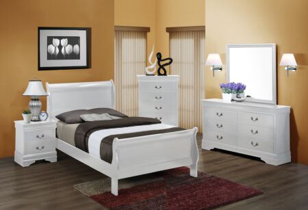 6 Pc. Lacy White Full Bed Set