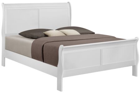 Louis Philip Bedroom Low FB White Sleigh Set T/F