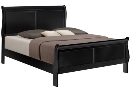 Louis Philip Bedroom Low FB Black Sleigh Set T/F