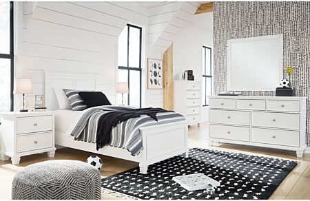 Fortman White Twin Bedroom Set - 6 Pc.