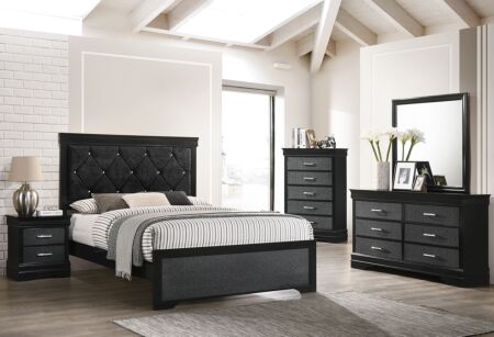 6 Pc. Amalia Black Bedroom Set
