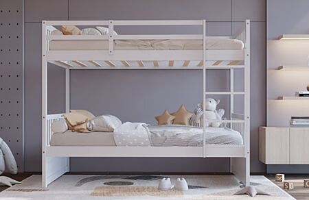 White Twin over Twin Bunk Bed (BB11)
