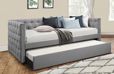Courage Grey Linen Daybed w/ Trundle