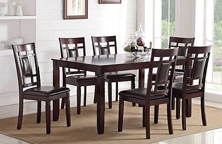 Espresso Dining Set - Table + 6 Chairs (D1020)