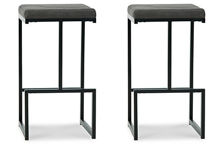 2 Strumford Gray/Blk Bar stools