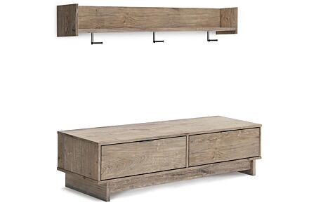 2 Pc. Oliah Storage Bench and Wall Coat Rack Set