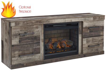 Derekson Large TV Stand - Opt. Fireplace (60" W)