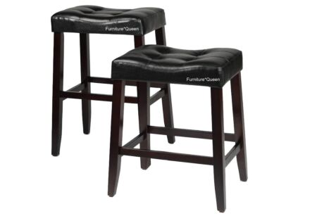 2 Kent Black Saddle Stools - Counter or Bar Height