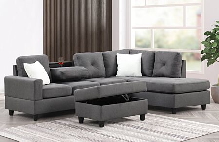Rocket Charcoal Sectional - 2 Pc.