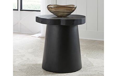 Wimbell Black Round End Table