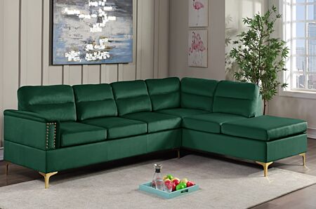 2 Pc. Vogue Green Sectional Set