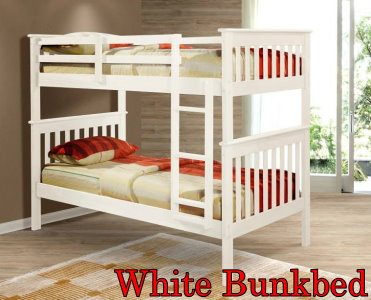 120 Twin/Twin White Bunk Bed by Donco Trading